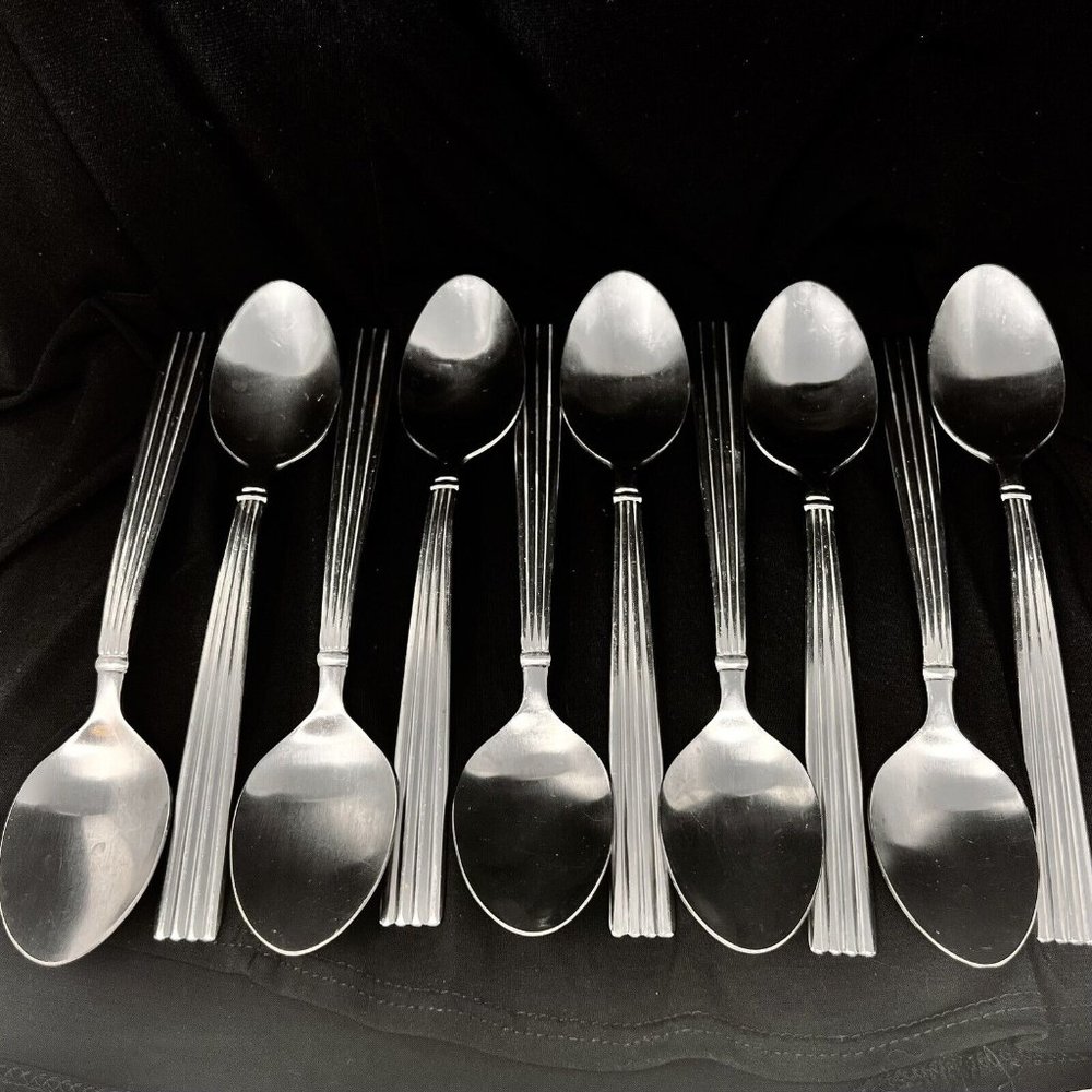 Cambridge Flatware Stainless Ribbed‎ Ridges Soup Spoon Set of 10